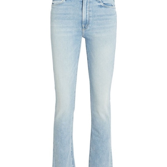 MOTHER Midrise Dazzler Ankle Fray in Reading by the Pool Wash - Picture 3 of 7